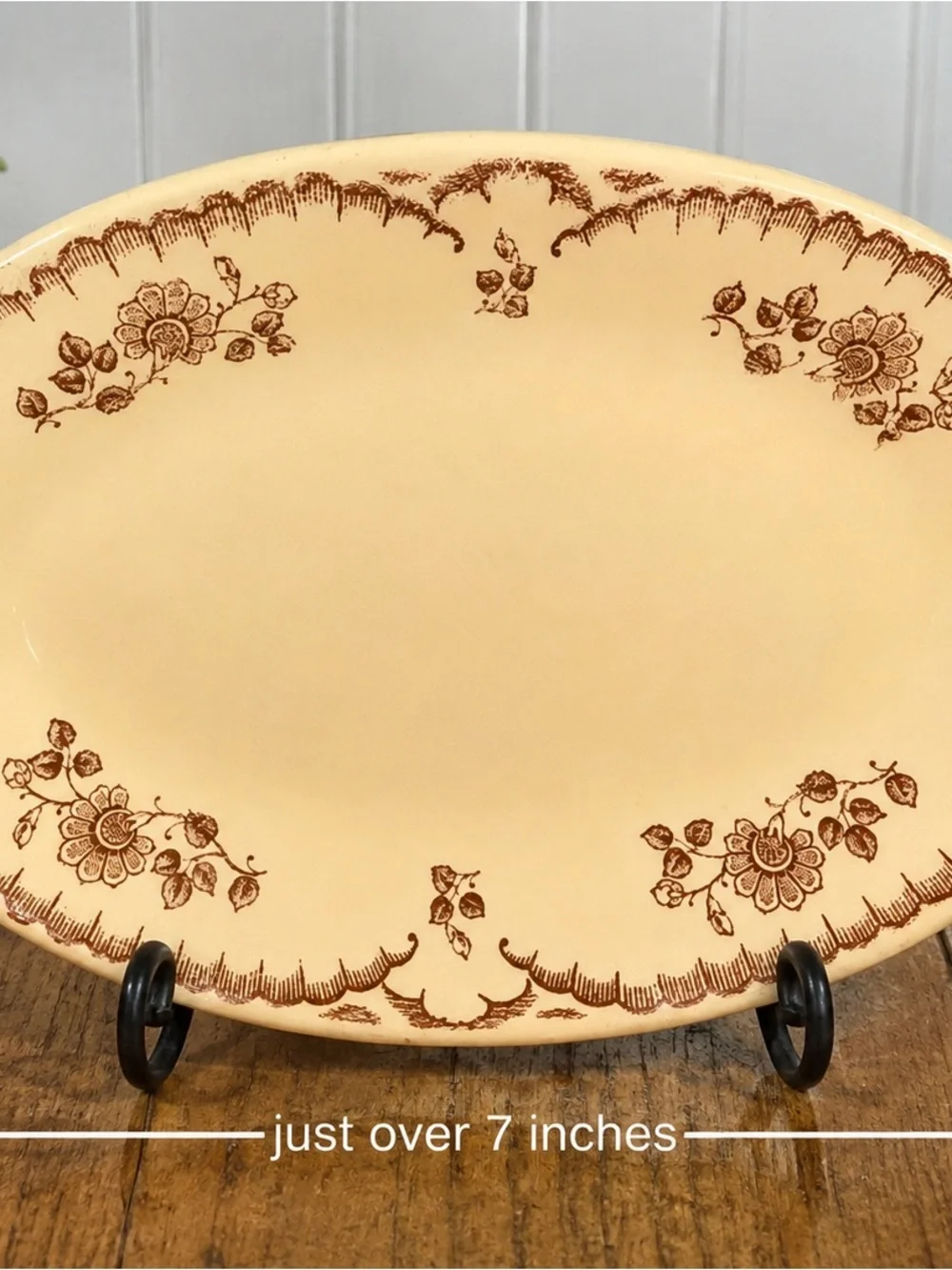 Vintage Royal China Liberty Belle Stoneware Oval Platter Brown Floral USA